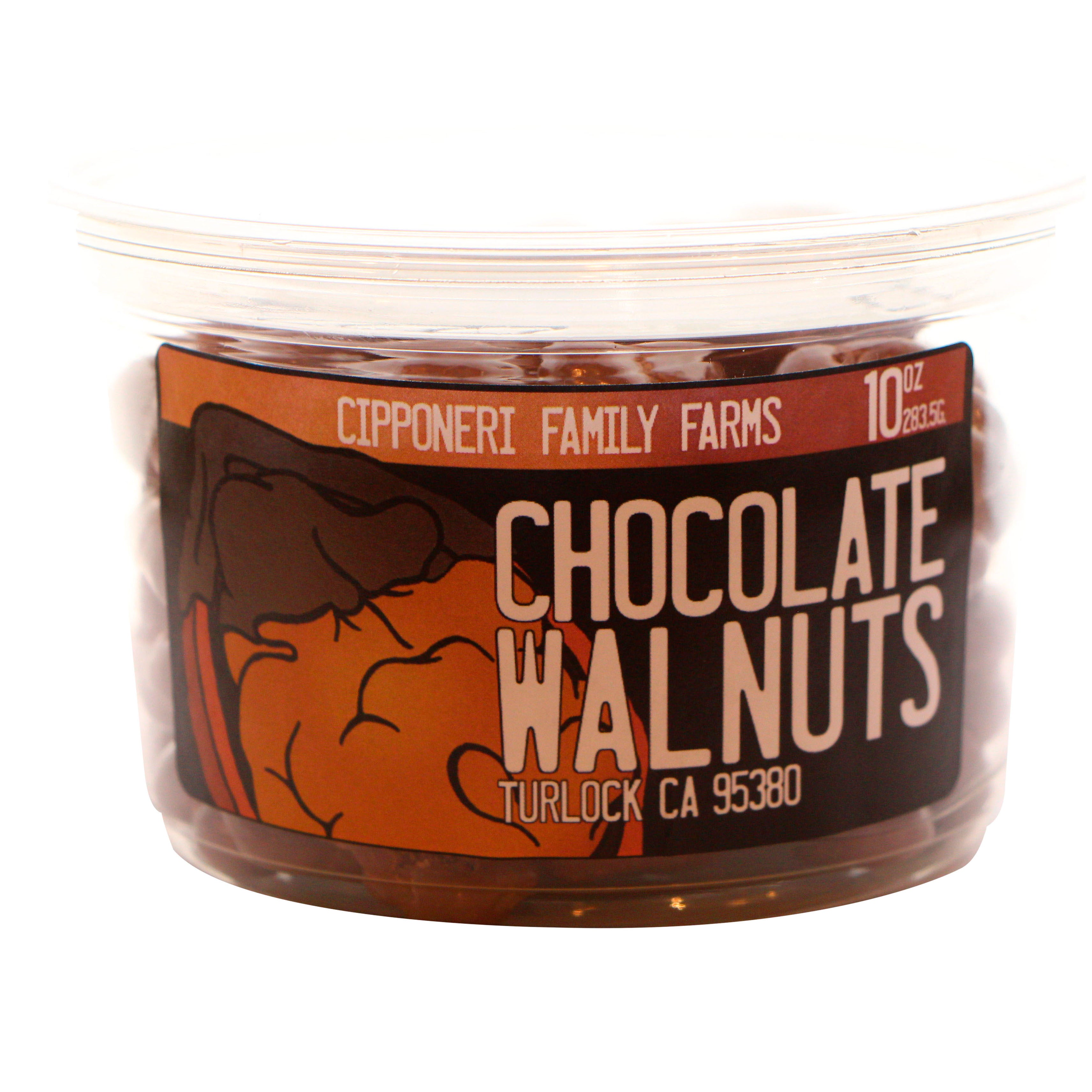 Chocolate Covered Walnuts container
