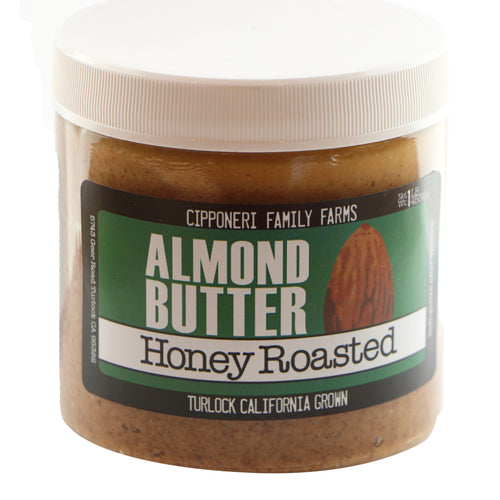 Premium honey roasted almonds ground in a thick creamy butter.