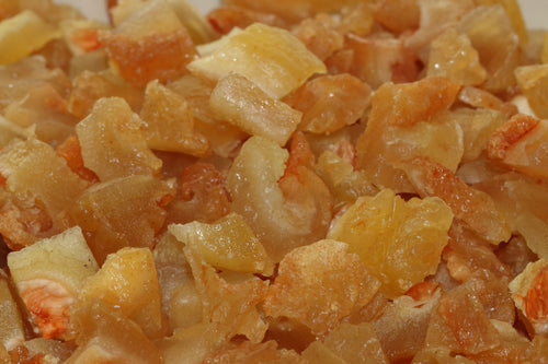 Sun dried diced pears.