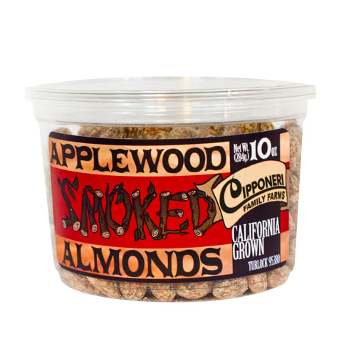 Our Fresh Almonds seasoned with a smokey Apple wood flavor.