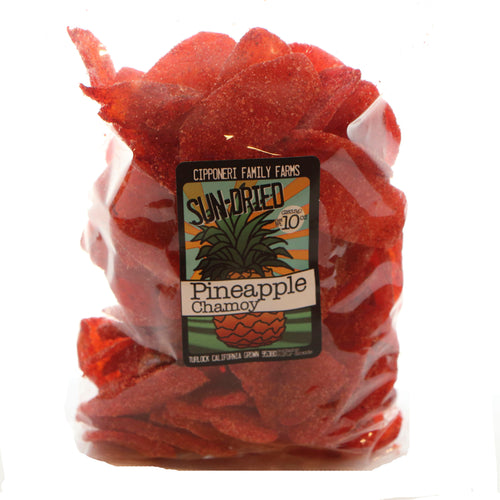 Pineapples seasoned in a sweet spicy and savory Mexican chamoy seasoning.