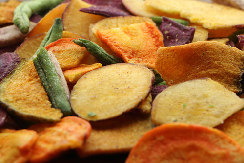 Mixed bag of our premium vegetable chips.